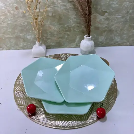 Piring Melamin Segi Enam Warna - Ukuran 8 inch - TopTree