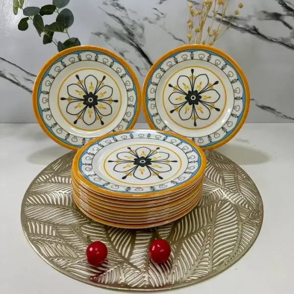 Piring Melamin Motif Bunga - Ukuran 8/9 inch - TopTree